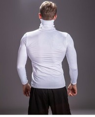 Men Solid High Collar Compression Shirts Turtleneck Long Sleeve Pullover Basics