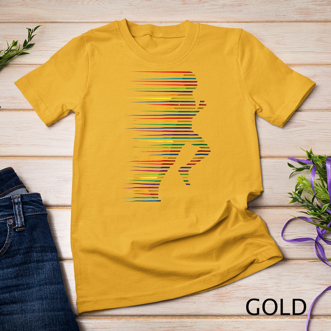 Running T-Shirt Jogging Gym Marathon Abstract Cool Art Tee Unisex T-shirt gallery