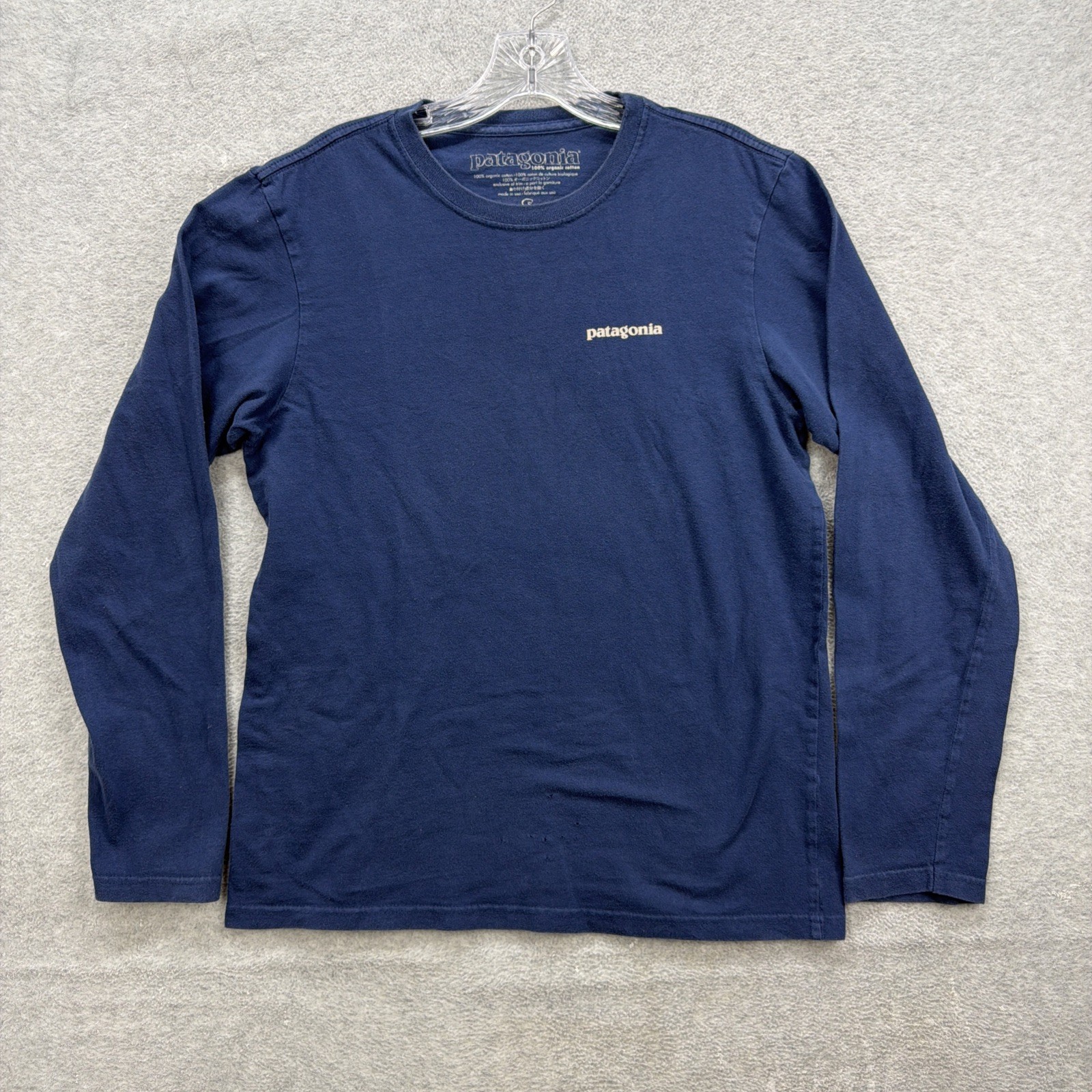 Patagonia Hiroshige T Shirt Mens Small Navy Made In USA Long Sleeve Mount Fuji gallery