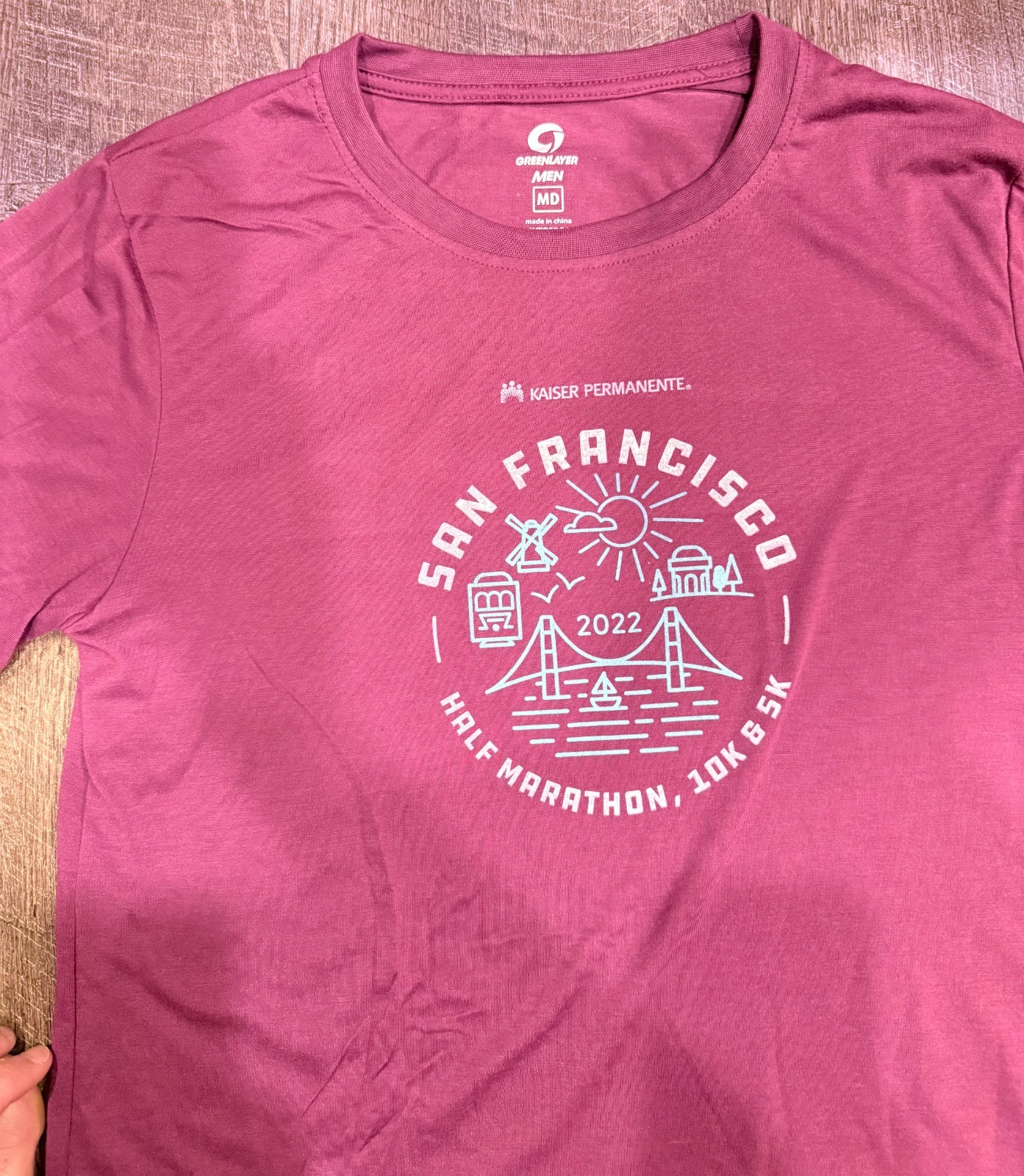 New 2022 KPSF Kaiser San Francisco Half Marathon 10k 5k Men's M Race T-Shirt gallery