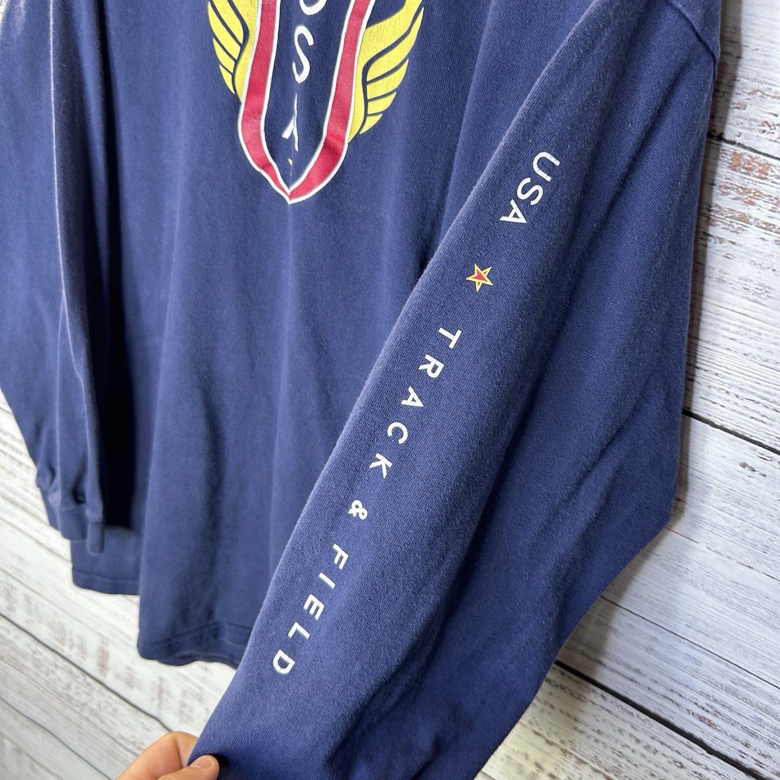 Vintage Nike Silver Tag USA Track & Field USATF Long Sleeve T-Shirt Men’s Large gallery