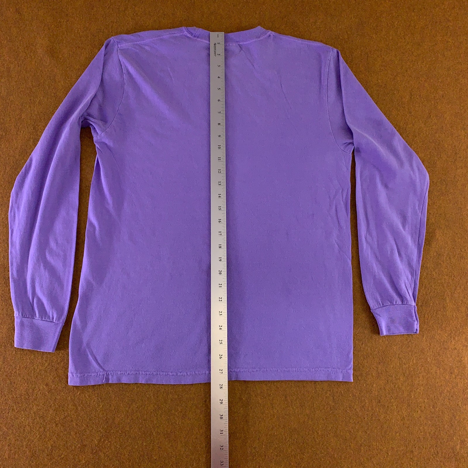 Comfort Colors Mens Medium Purple Heavyweight Long Sleeve Crew Neck T-Shirt New gallery