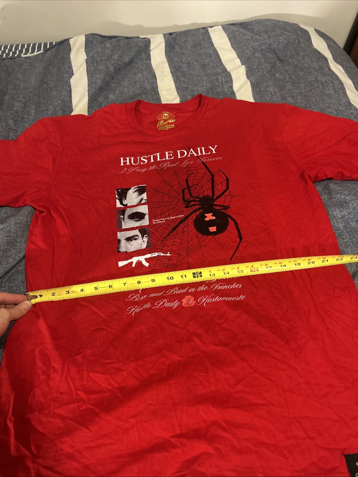 Men's Red Muerte Hustle Daily Short Sleeve T-shirt 2XL Black Widow Spider Web gallery