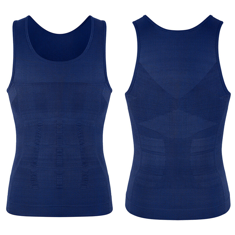 US Men Slimming Body Shaper Shirt Full Waist trainer Shapewear Corsets Gym Vest gallery