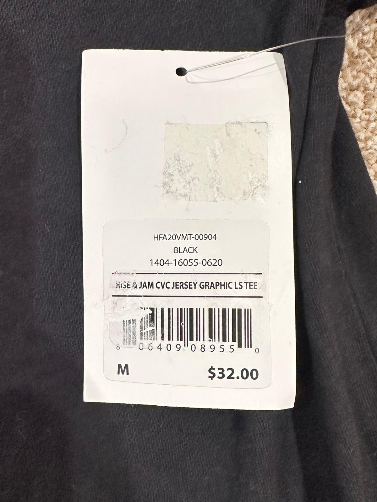 874 NWT Hurley Men's M Black Rise & Jam CVC Jersey Graphic Long Sleeve T-Shirt gallery