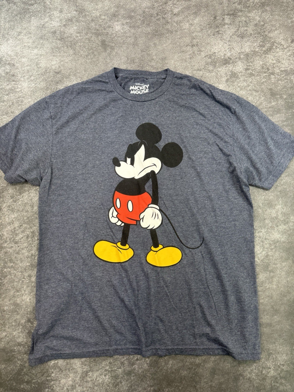 Disney Mickey Mouse Mens T-Shirt Size XL Blue Gray Top Graphic Print Tee