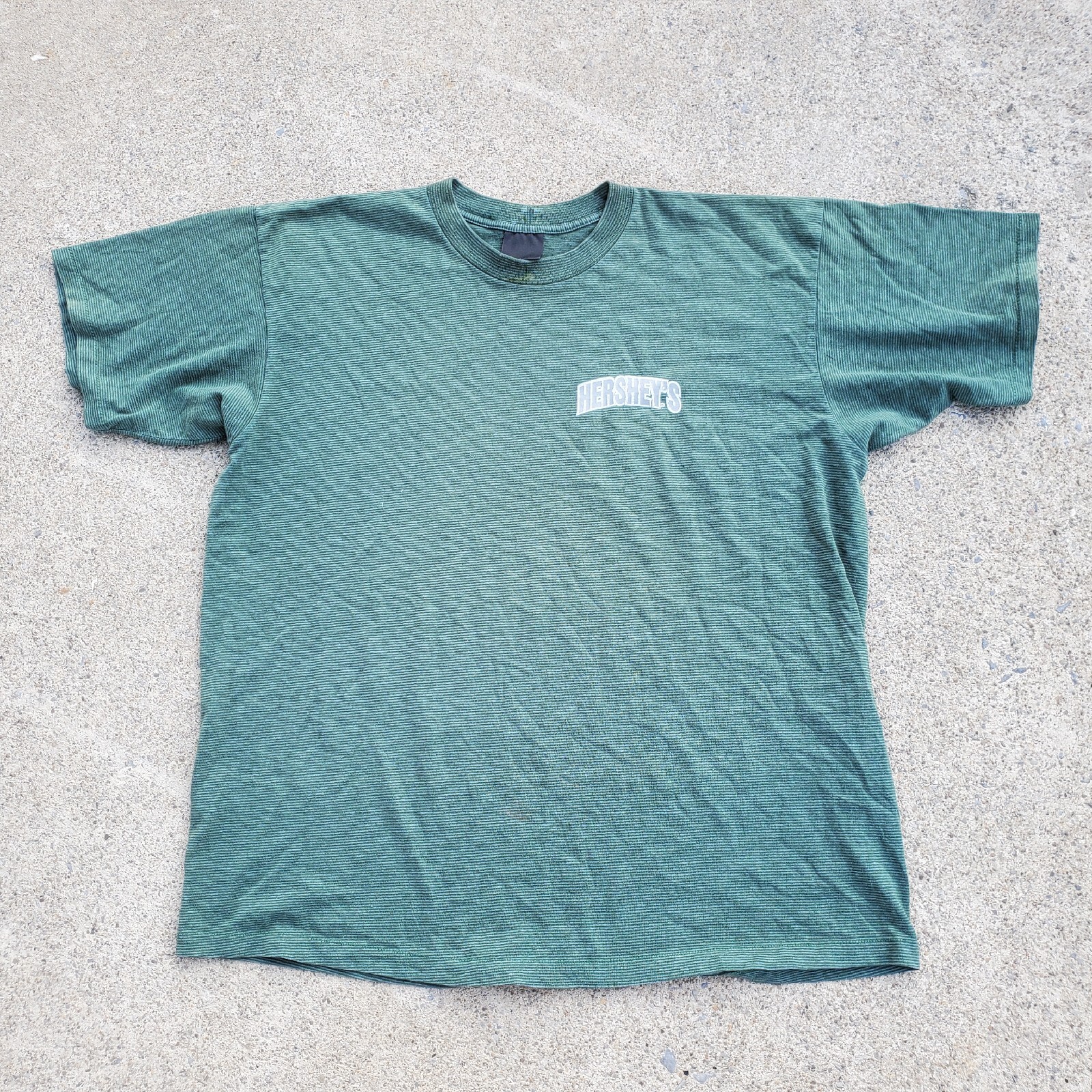 VINTAGE Hersheys Shirt Mens 2XL XXL Green Striped 90s gallery