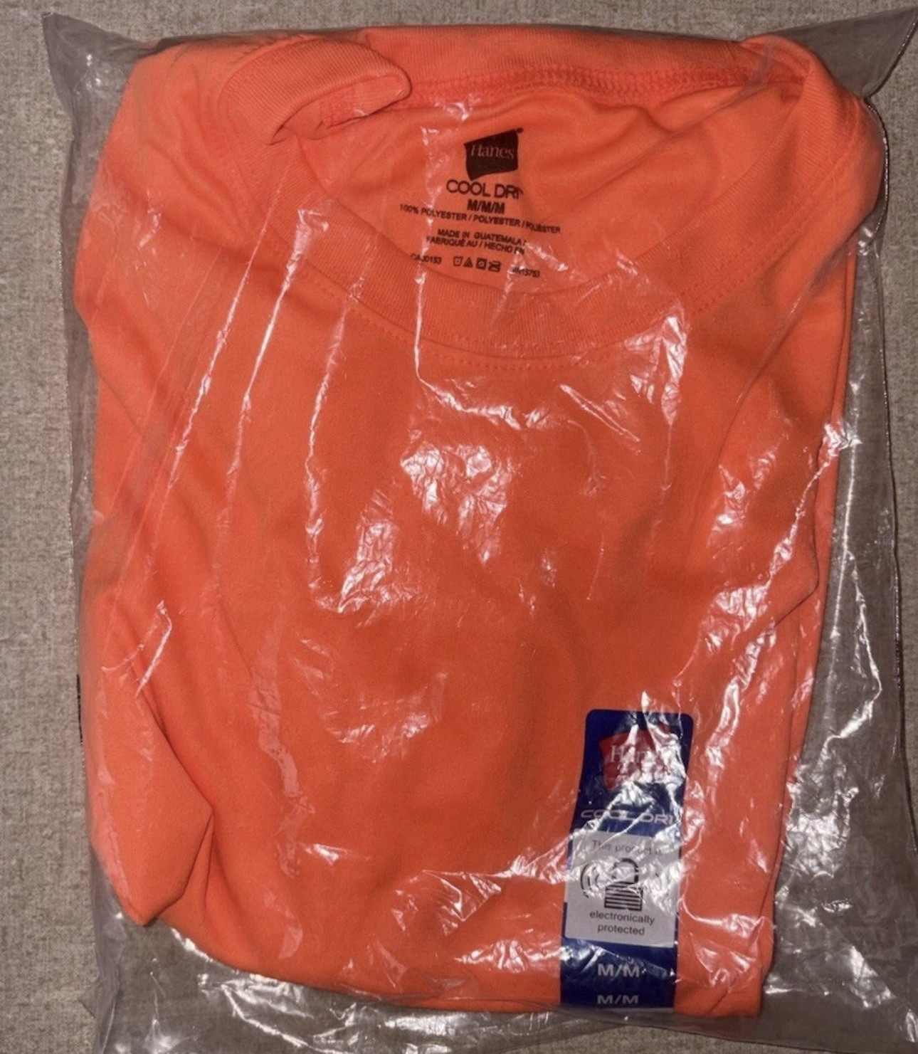 Hanes Unisex Ecosmart T Shirt Casual Safety Orange Plain T-Shirt – Medium