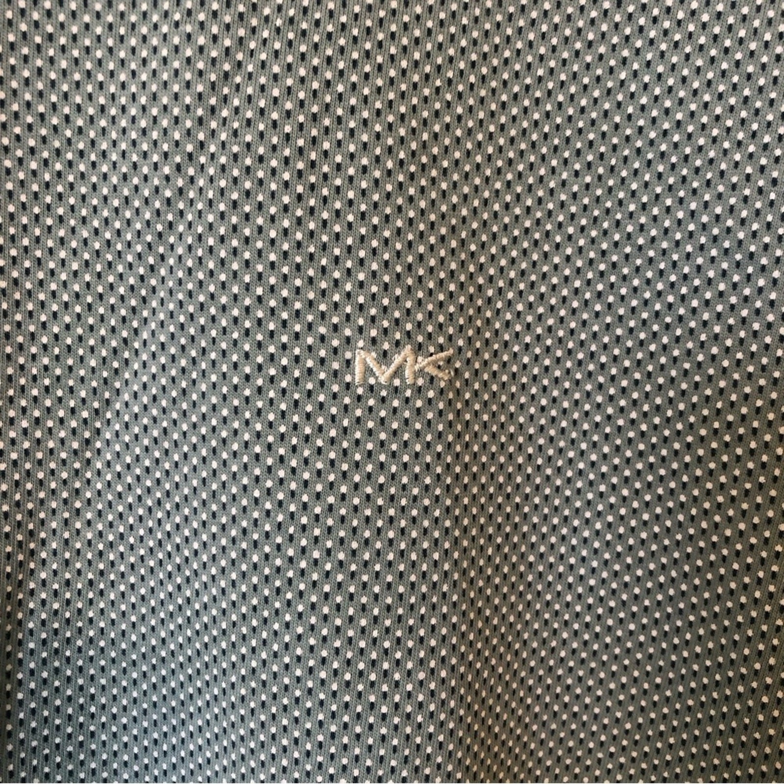 Michael Kors Shirt Men's Medium Cotton Green Short Sleeve Embroidered Preppy gallery
