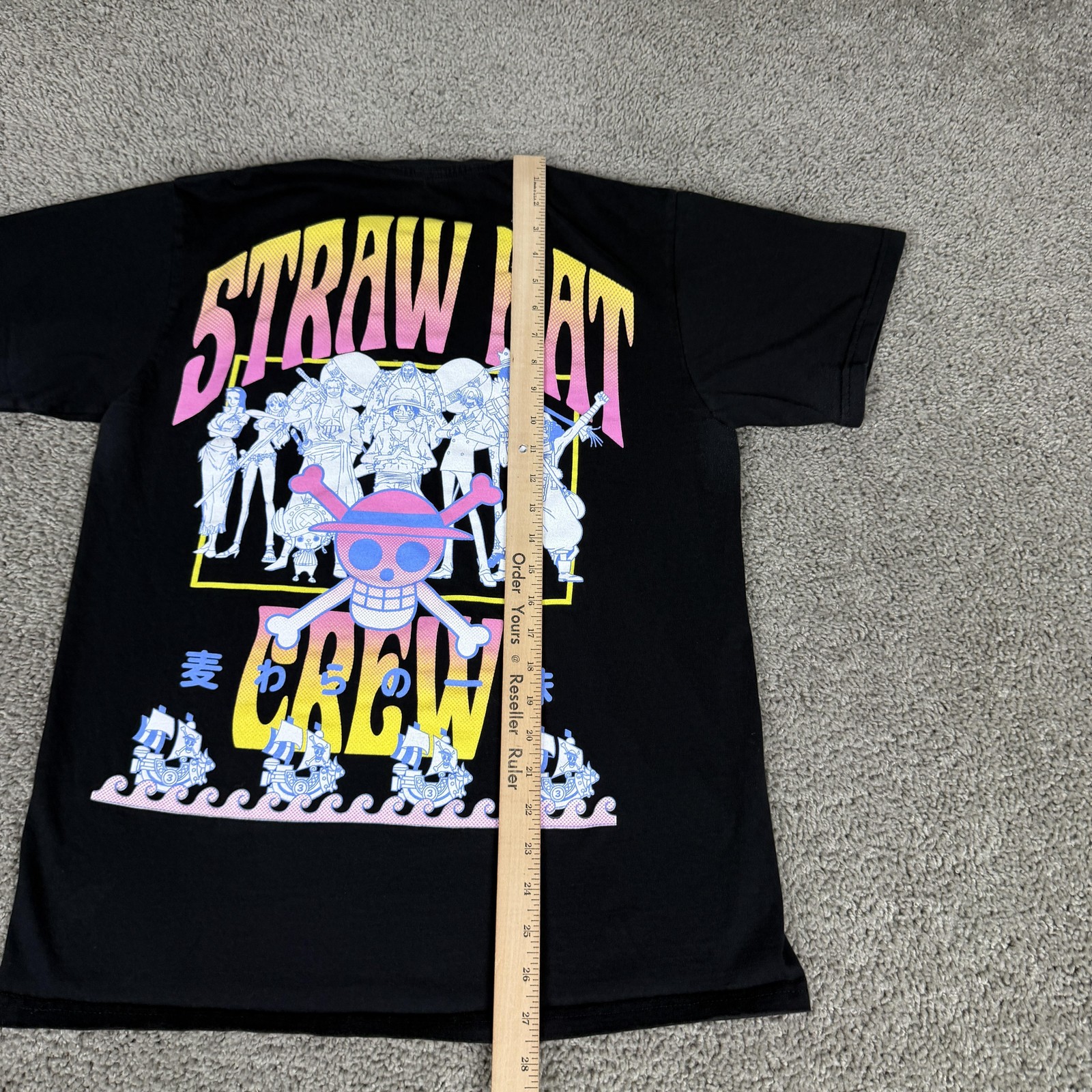 One Piece Straw Hat Crew Shirt Mens Medium Black Graphic Tee Ripple Junction gallery