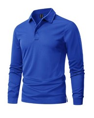 Men’s Polo Shirt Quick Dry Performance Lightweight Sports Long Sleeve T-Shirts