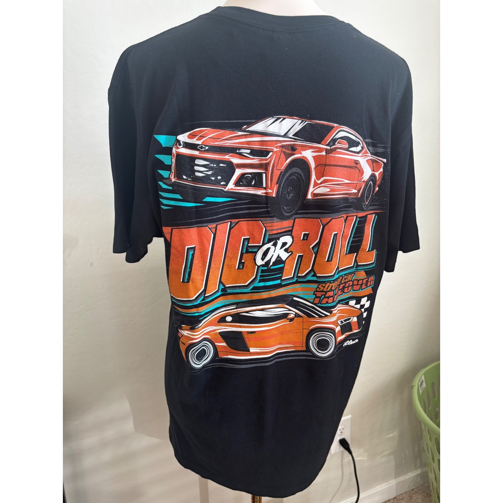 Street Car Takeover Dig or Roll Racing Graphic T-Shirt Black Muscle Car gallery