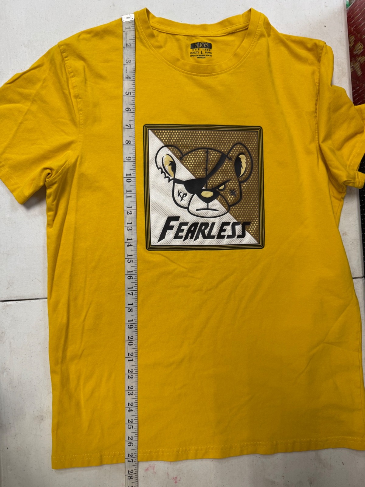 International Male Summer Men's Yellow Fearless Bear Crew-neck T-shirt size L gallery