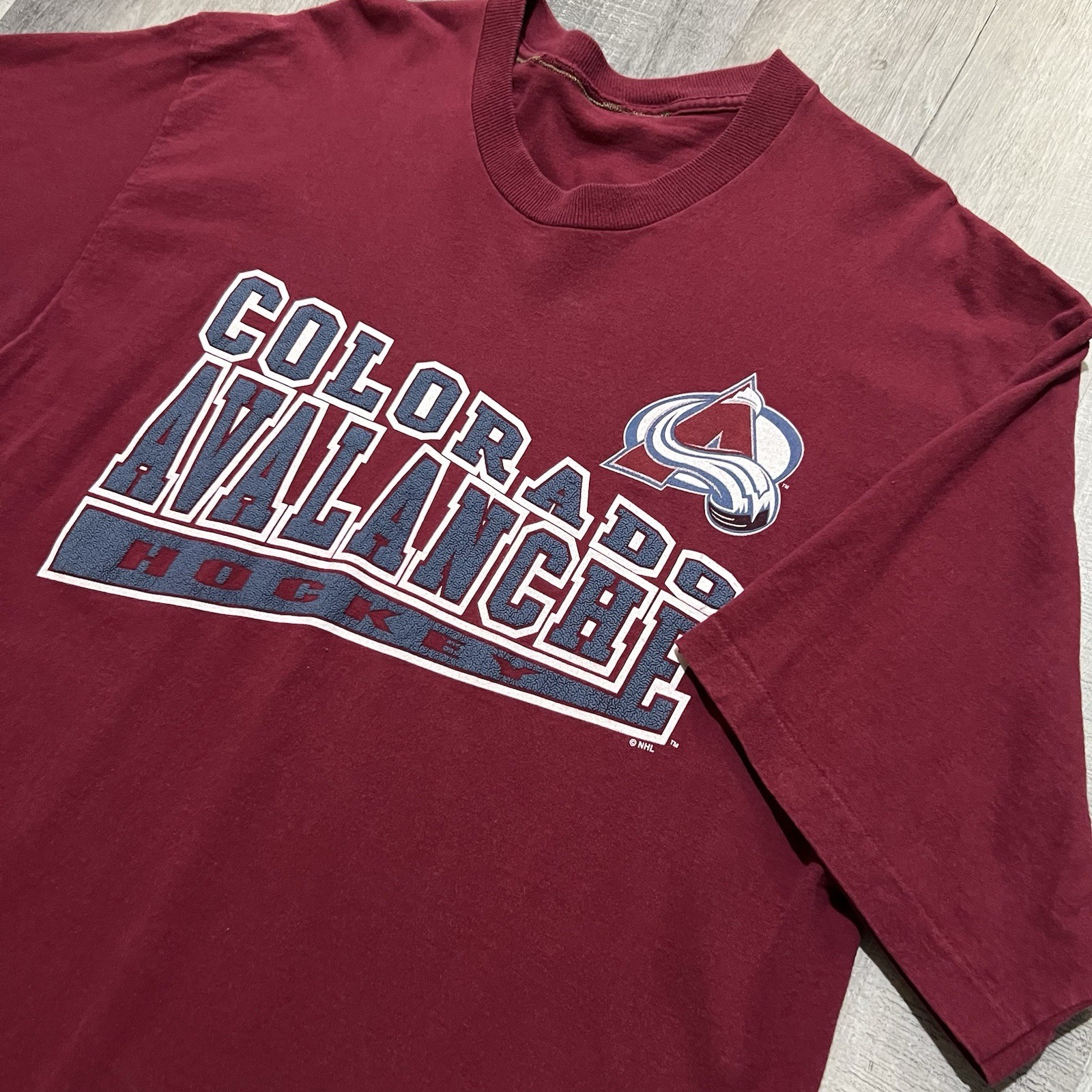 VTG Colorado Avalanche Hockey T Shirt 90s Red NHL Single Stitch Sportswear 2XL gallery