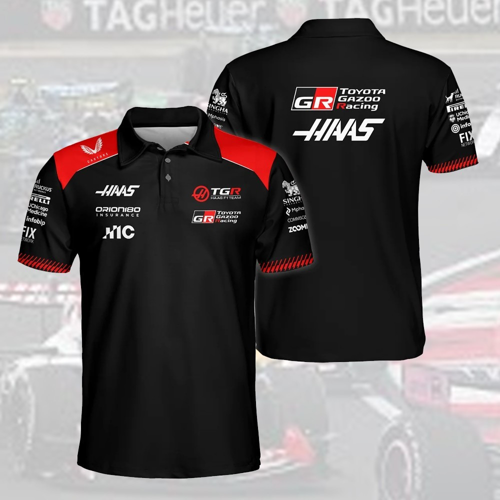 🔥NEW NEW - 2026 Haas F1 Teamwear Polo All Over Print, Fomula 1 Racing Gift gallery