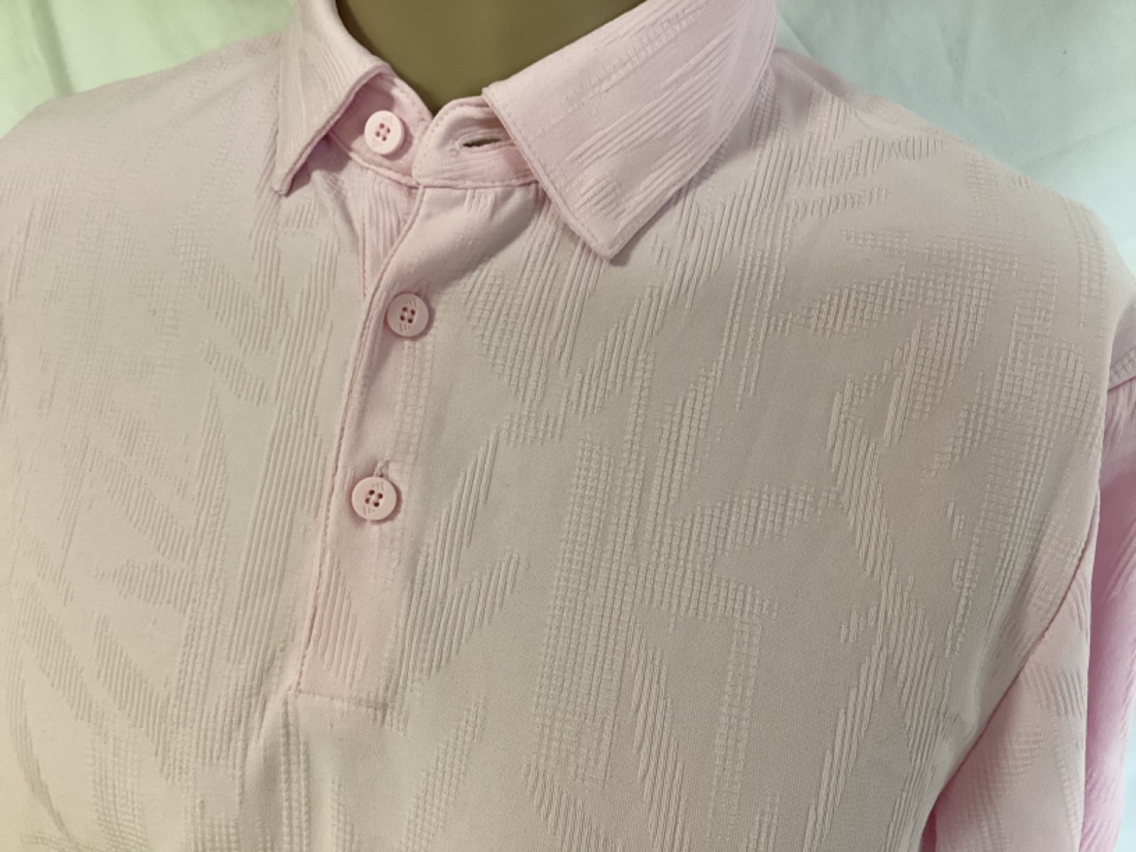 NEW adidas Men’s Go-To Textured Golf Polo Short Sleeve Shirt PINK Sz S MSRP $75 gallery