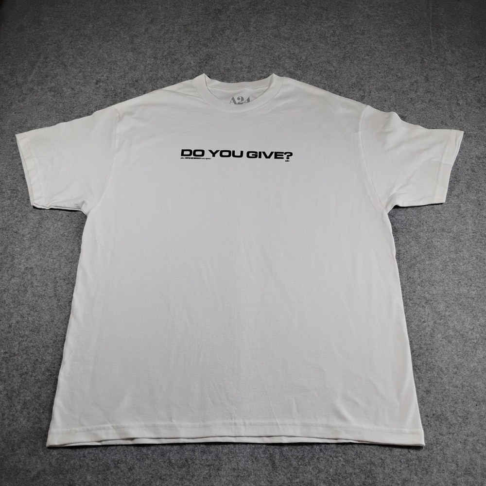 A24 Do You Give? Harry Lighton Pillion Movie Promo Graphic T-Shirt White XL