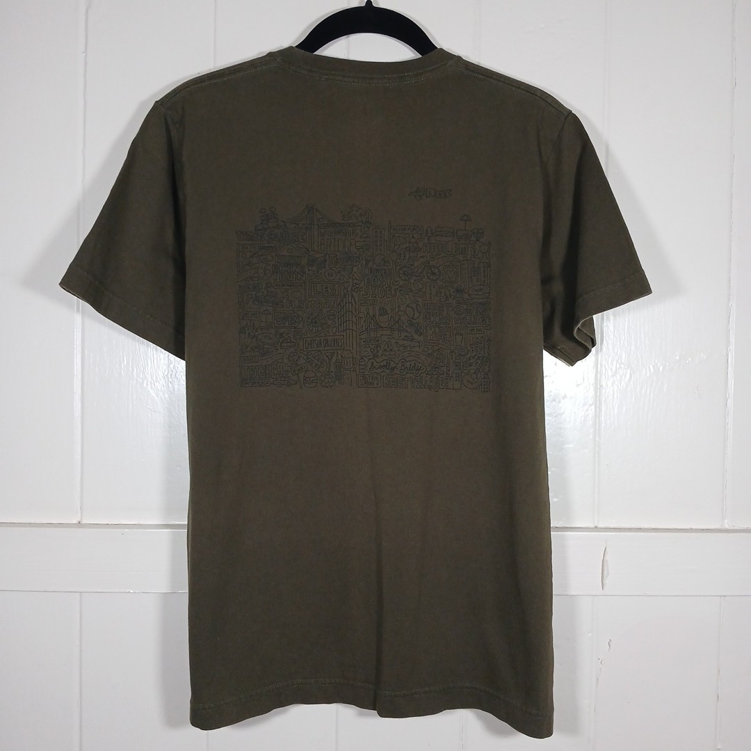 Uniqlo SPRZ NY × Timothy Goodman Shirt Men's XS Olive Graphic Pocket NYC Map Art gallery