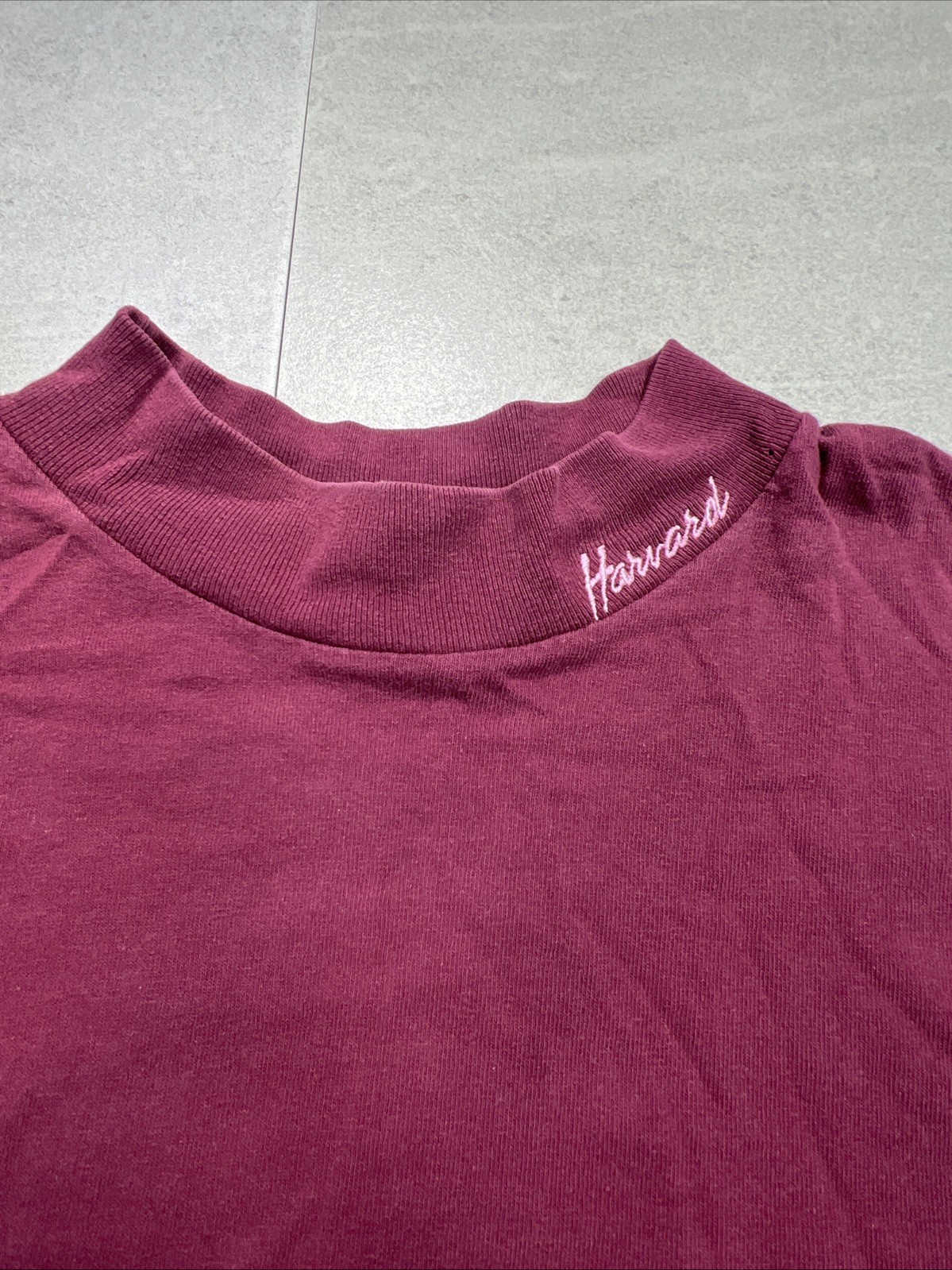 Vintage Harvard Logo 7 USA Made Mock Neck Long Sleeve Shirt XL 90s Embroidered gallery