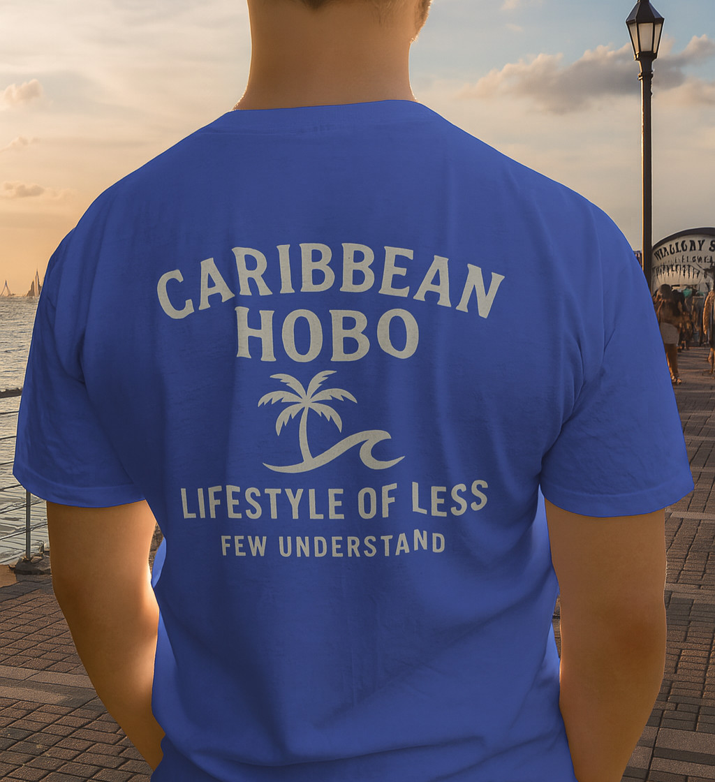 Caribbean Hobo lifestyle of less few Understand T-shirt key west island Blue