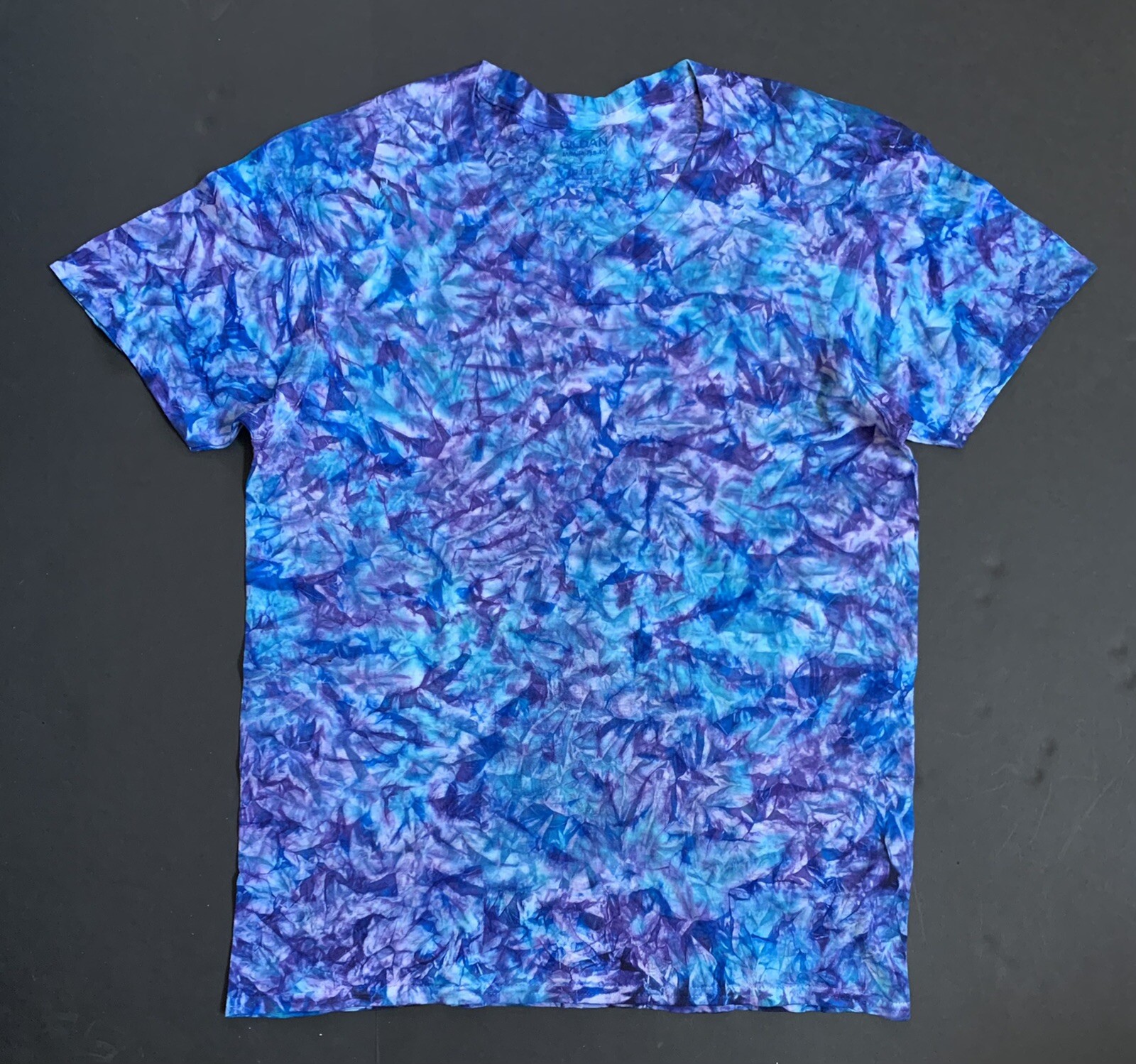 *New* 2XL – Sm Handmade Tie Dye, Blue Raspberry Cruncht Crinkle, Crew or V-Neck