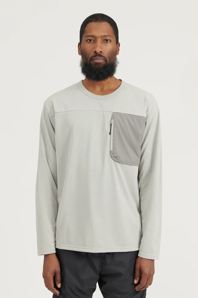 DESCENTE ALLTERRAIN LONG SLEEVE POCKET TEE SIZE L – GREY