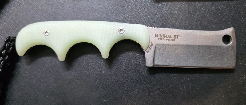 CRKT Minimalist Neck Knife Cleaver 2383JSD2 Natural Jade G10 Scales D2 Steel