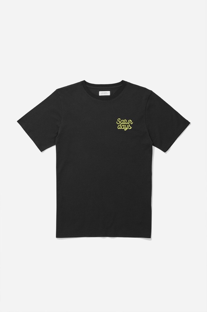 Saturdays New York Script Chest T-Shirt Black Size S $48