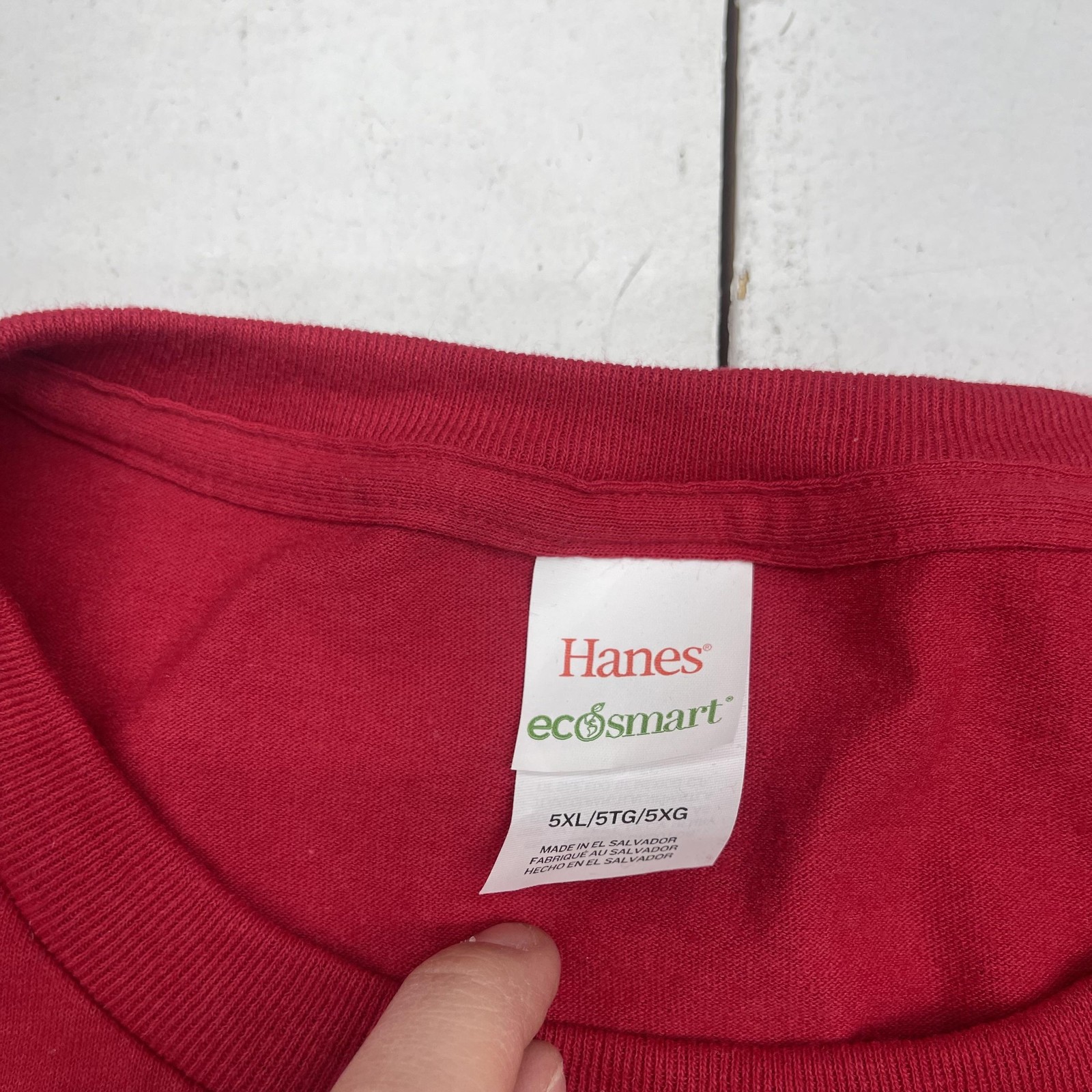 Hanes EcoSmart Shirt Mens 5XL Red Big & Tall Crewneck Basic Tee Short Sleeve gallery