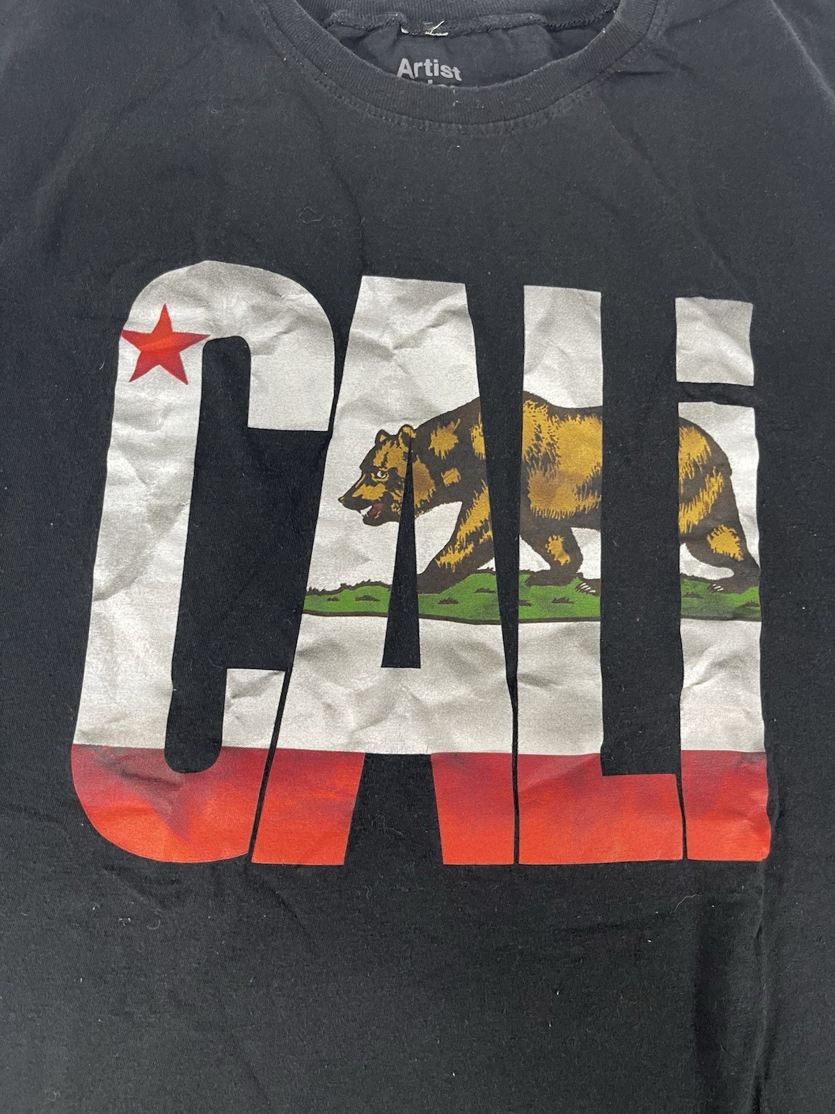 Artist Union Clothing Co. Men’s XL California Cali Bear Graphic Muscle Tee Black gallery