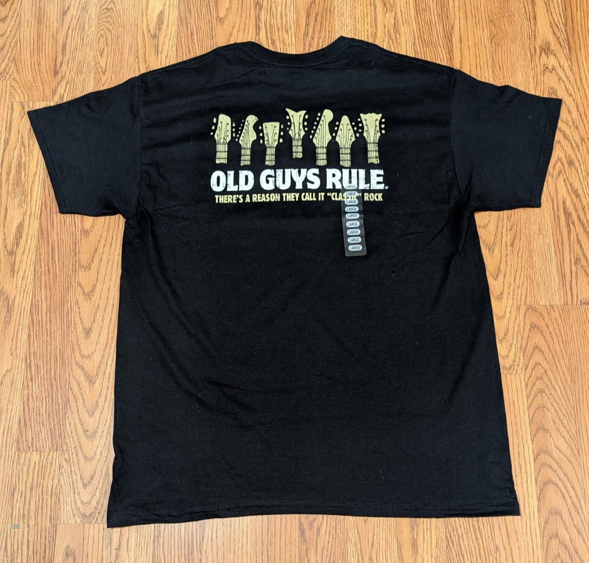 Old Guys Rule t-shirt Classic Rock Themed Guitars (Large) Black Color, New gallery