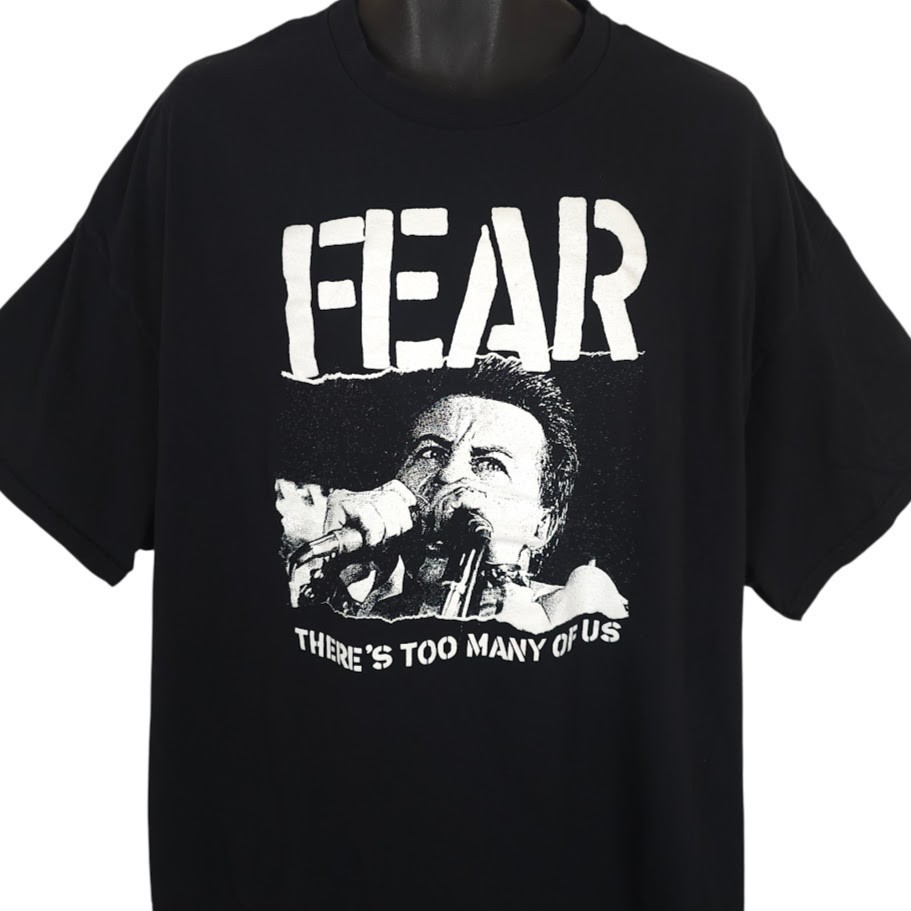 FEAR T Shirt Mens Size 3XL Black Theres Too Many Of Us Hardcore Punk Band Tee gallery