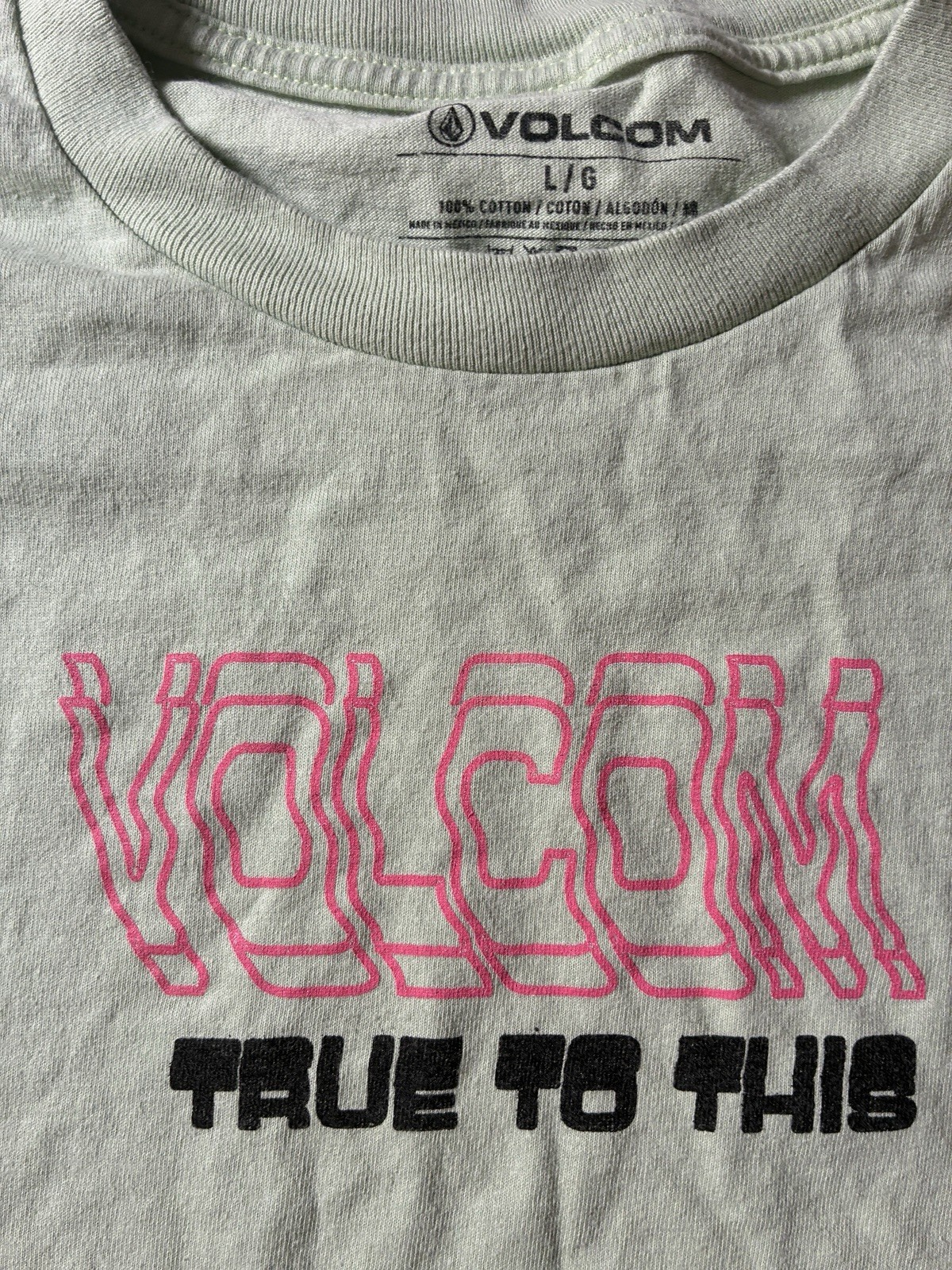 Volcom True To This Graphic T-Shirt Men's Size Large Mint Green 100% Cotton 2023 gallery