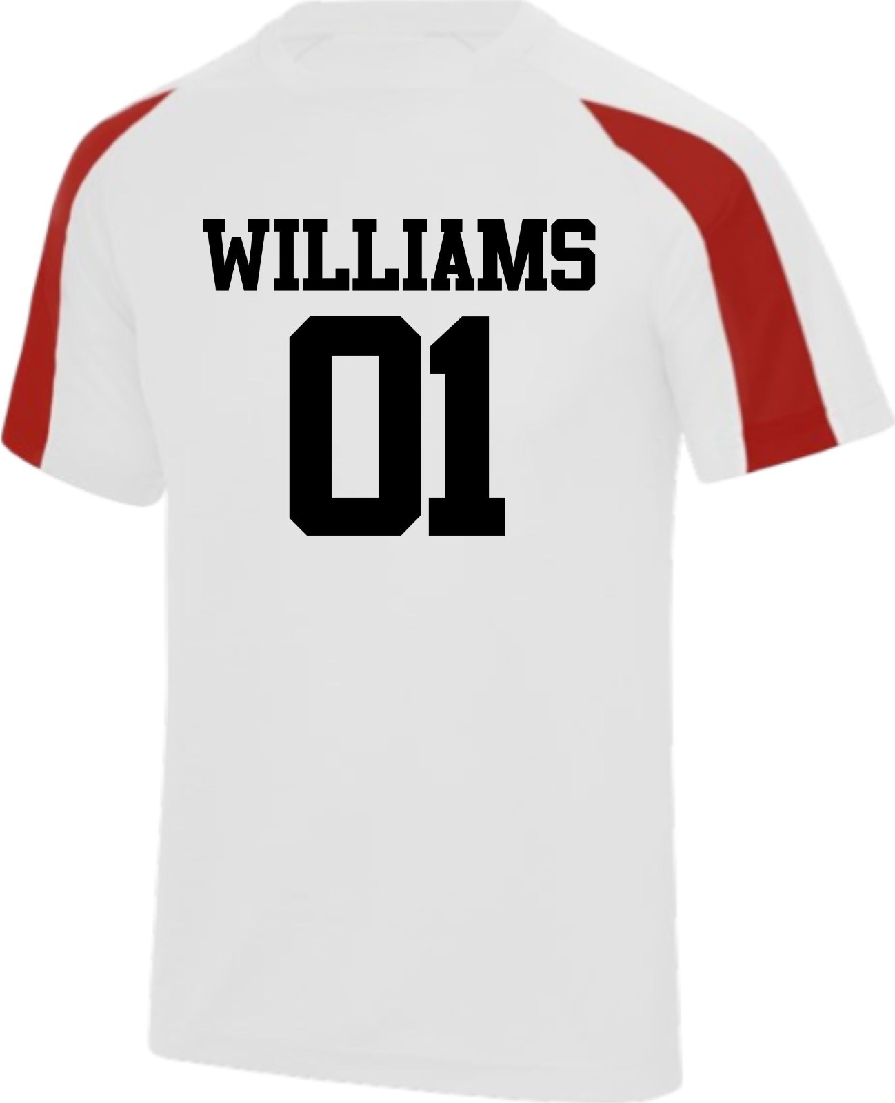 Personalised Contrast T-shirt, Your Name & Number Printed Team Sports Tee jersey