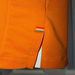 Fourlaps Shirt Men’s Large Orange Short Sleeve Casual Active 7% Wool