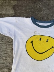 50’s/60’s Vintage Smiley Ringer Tee Size S