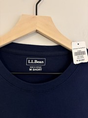 Men’s LL.Bean Long-Sleeve Graphic Tee in deep navy blue size Medium Short NWT