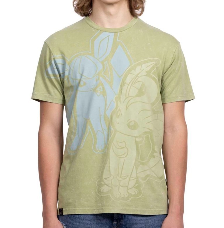 Leafeon & Glaceon Green Relaxed Fit Crew Neck T-Shirt gallery