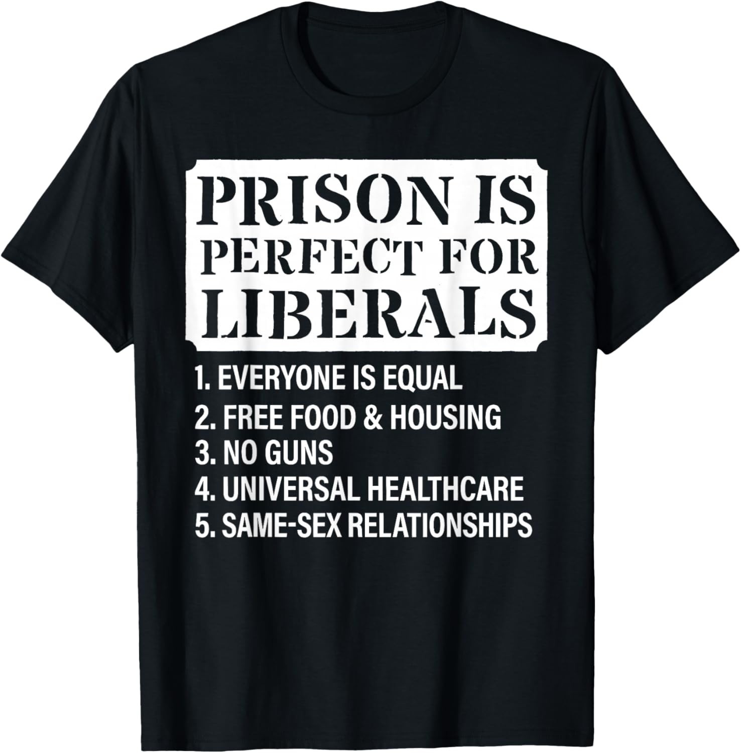Prison is Perfect for Liberals - Anti Liberal Quote Funny Gift Unisex T-Shirt gallery