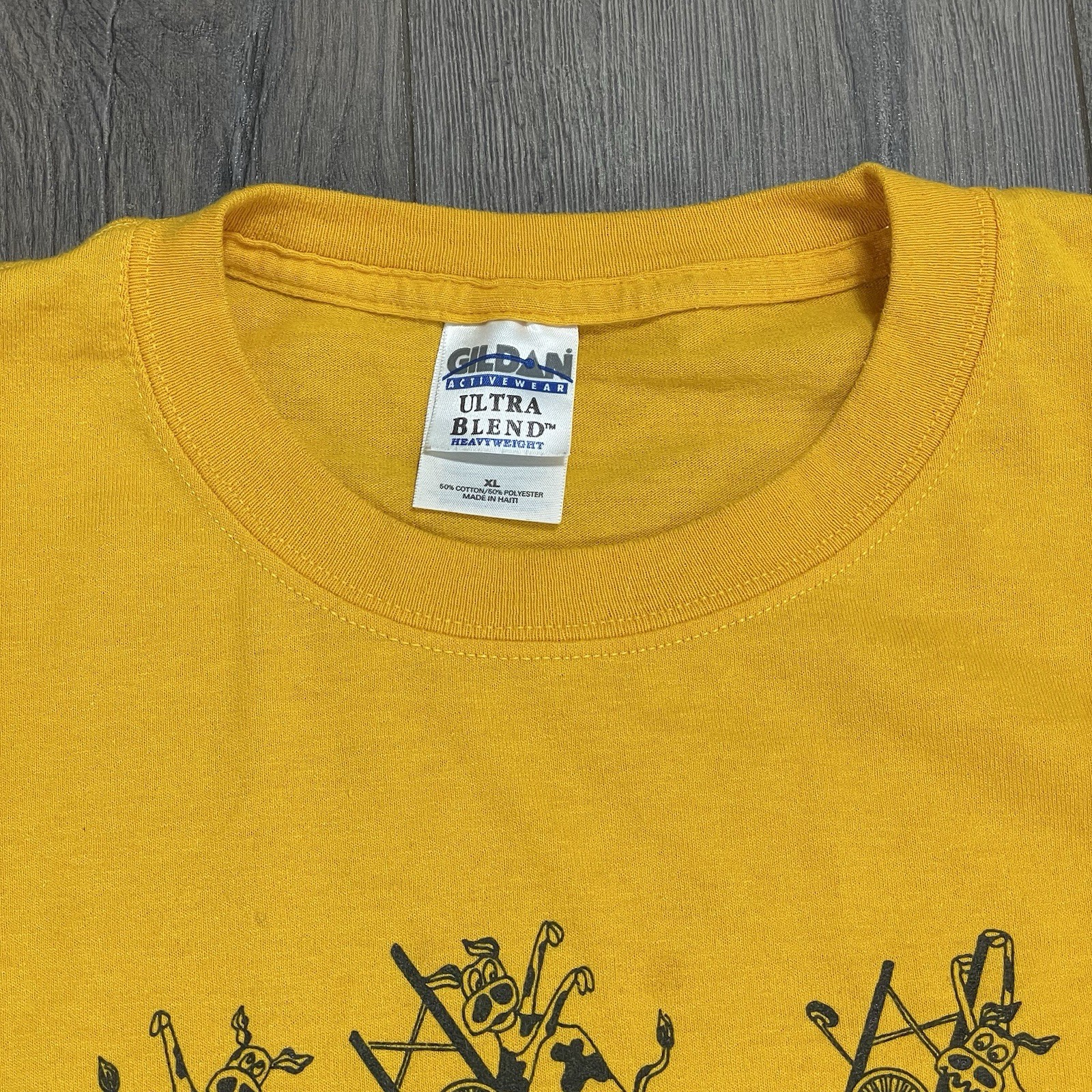 Vintage Cow Air Show Oshkosh Wisconsin Persick T Shirt Gilden Sz XL Gold Yellow gallery