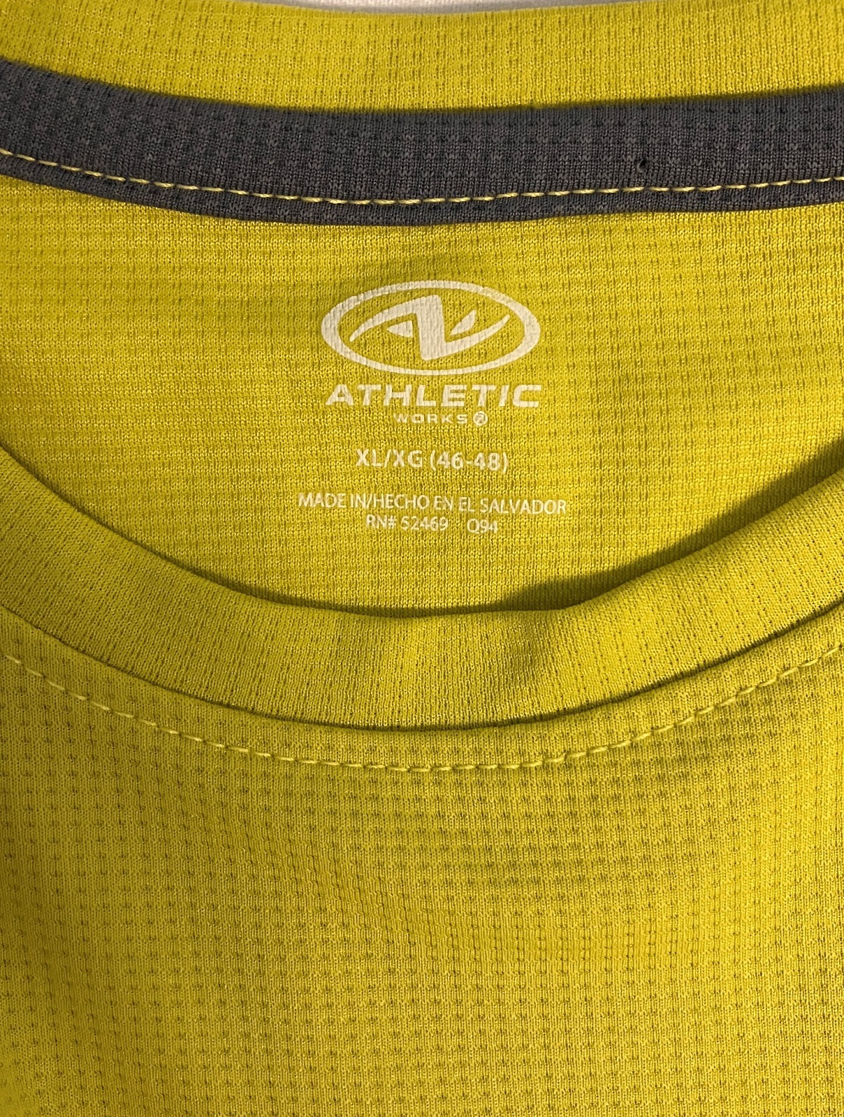 Athletic Works Neon Yellow Polyester Short Sleeve T Shirt XL 46-48 EC! gallery