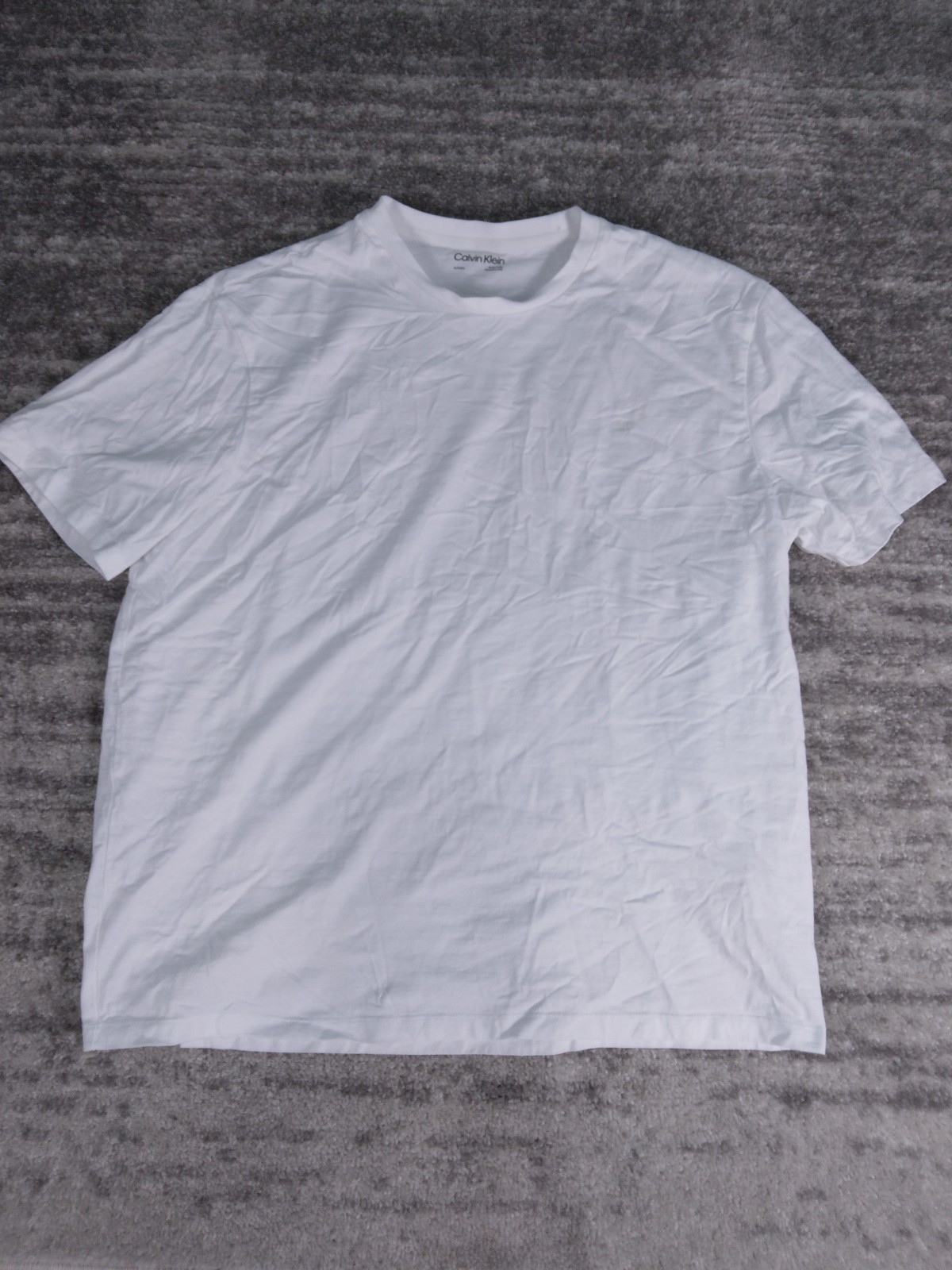 Calvin Klein Shirt Men's White XL Crew Neck Short Sleeve Dress Tee gallery