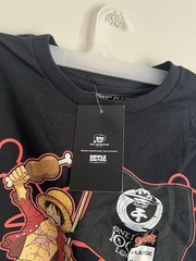 Ripple Junction One Piece Monkey D. Luffy Red Skull Men Black Tshirt XL New
