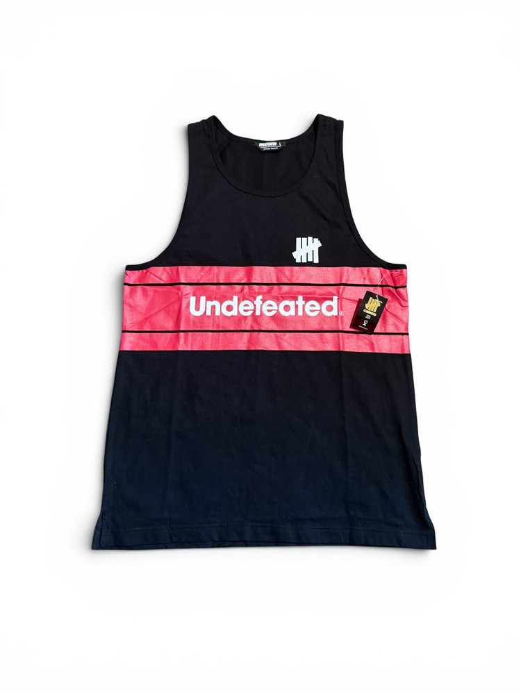 UNDEFEATED Black & Red Tank Top large NWT