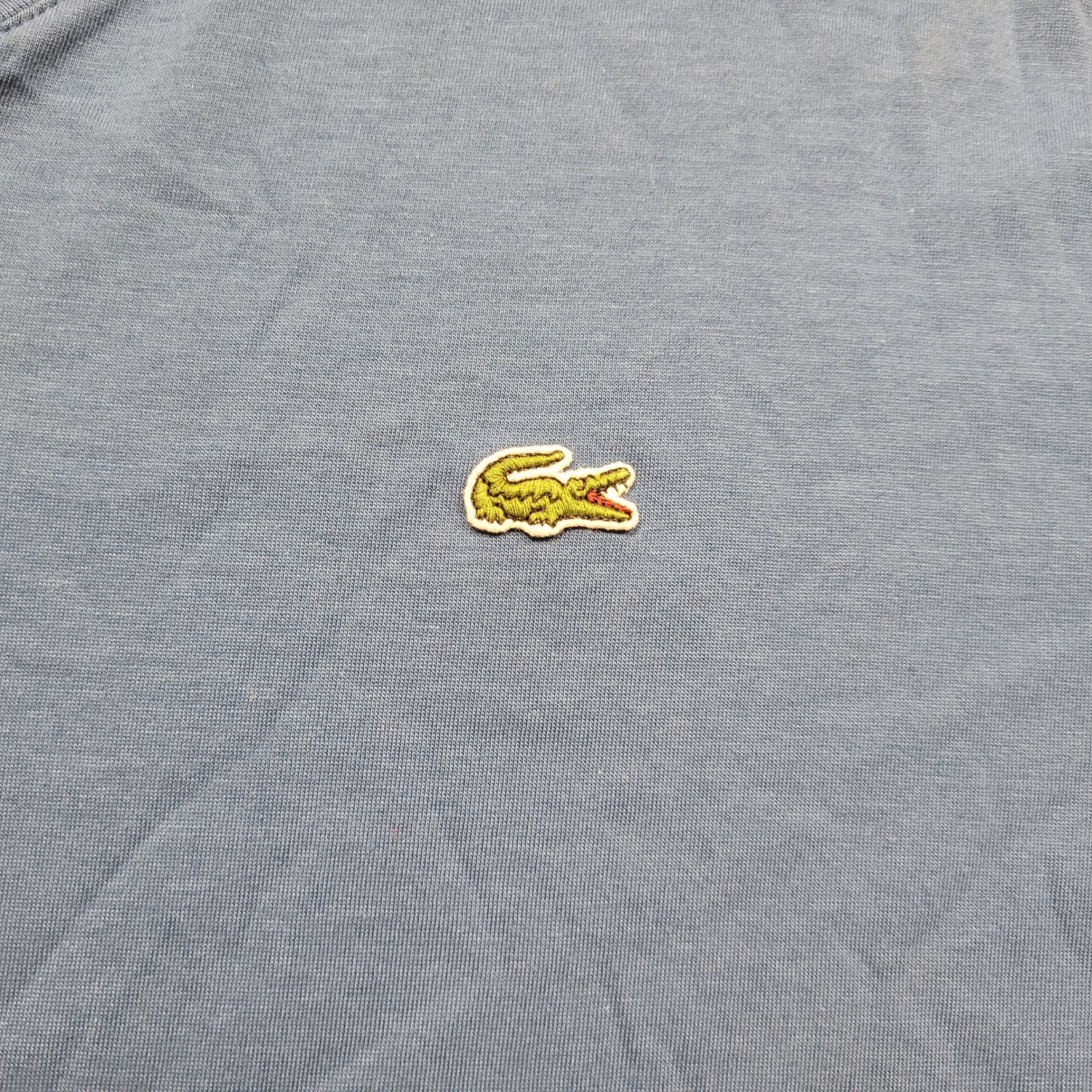 Lacoste T-Shirt Mens Size 6 Blue V-Neck Pima Cotton Short Sleeve Logo Tee gallery