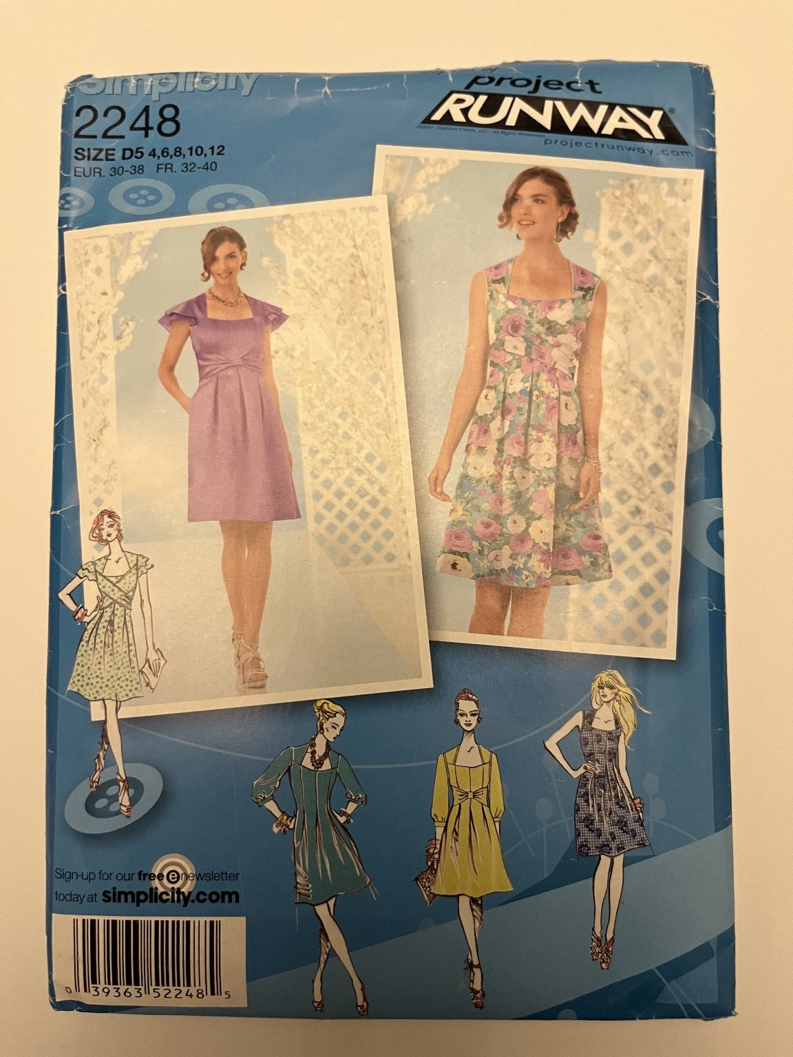 Simplicity 2248 Project Runway Dress Sewing Pattern Size D5 4-12