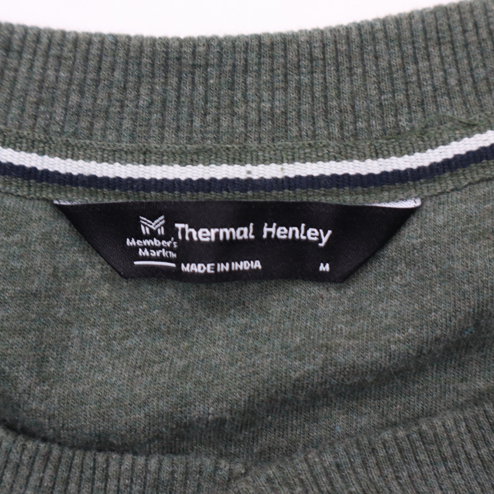 Members Mark Thermal Henley Shirt Mens Medium Green Pullover Dexter gallery