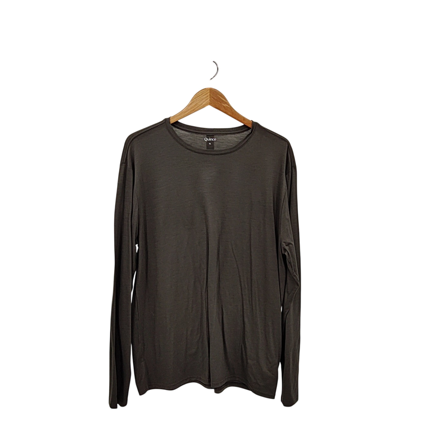 Quince Men 100% Merino Wool All-Season Long Sleeve Base Layer Tee Gray XL