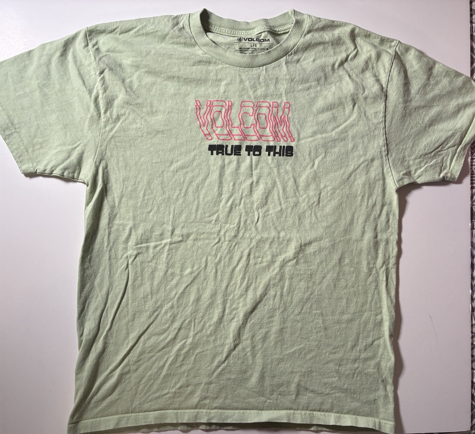Volcom True To This Graphic T-Shirt Men's Size Large Mint Green 100% Cotton 2023 gallery
