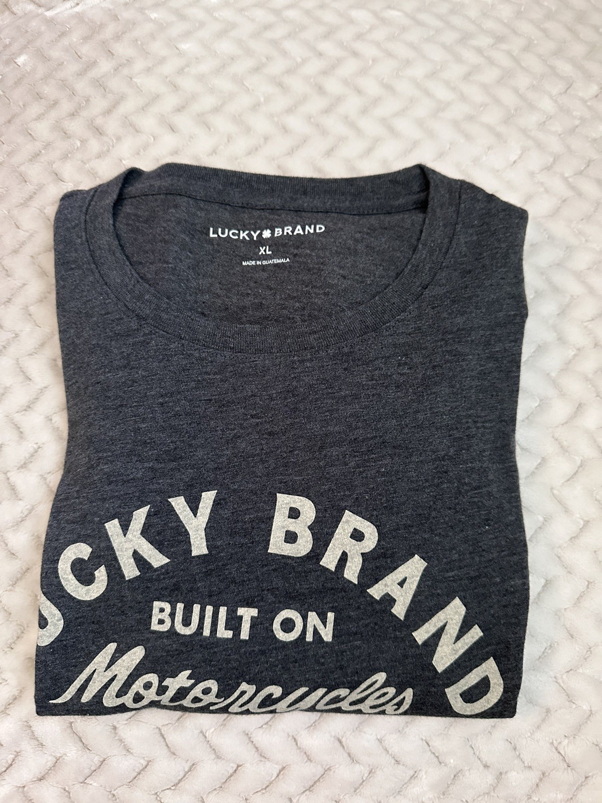 lucky brand men’s t shirt size xl gray logo cotton polyester rayon new with tags gallery